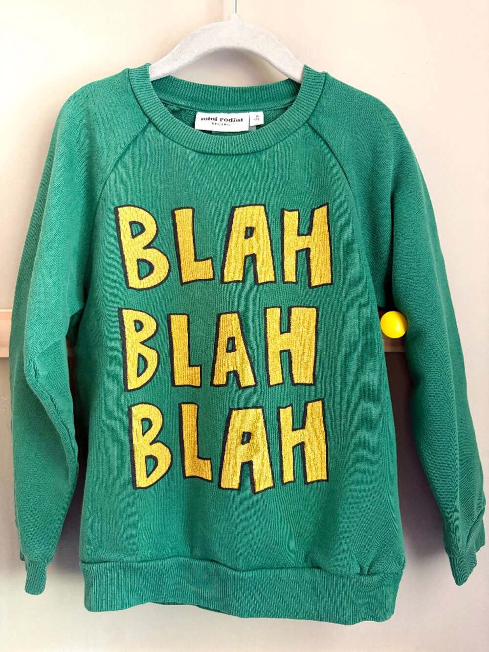 Mini Rodini Organic Cotton "Blah Blah Blah" Crewneck Sweatshirt